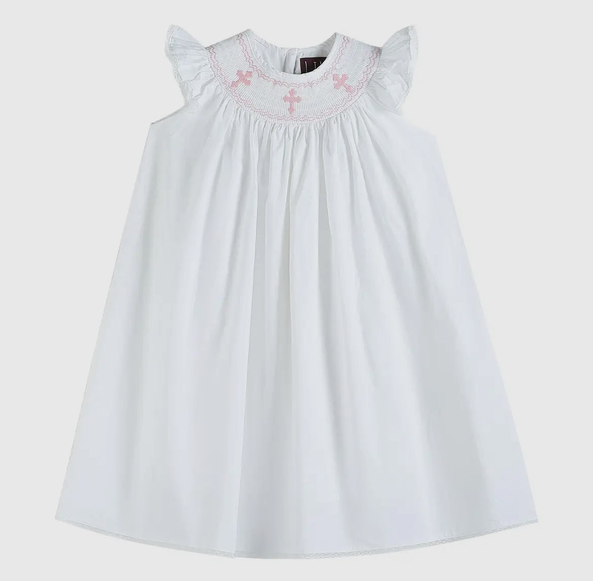 Pink Cross Smocked Bishop