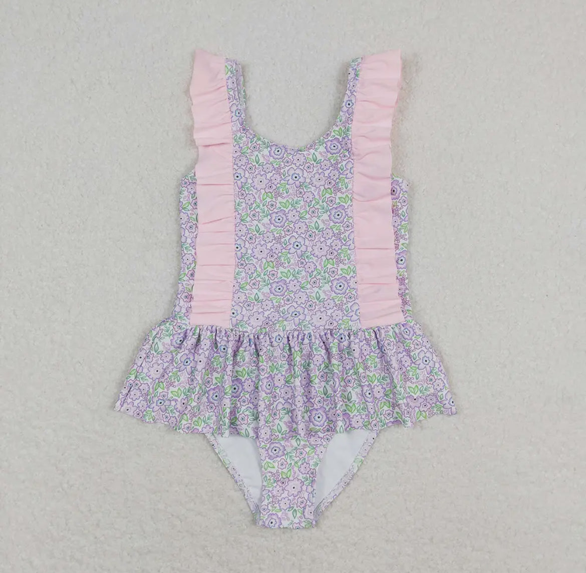 Floral Lavender One Piece Swimsuit