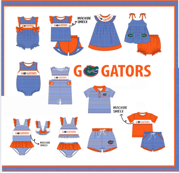 Go Gators Smock and Appliqué Infant Sizes