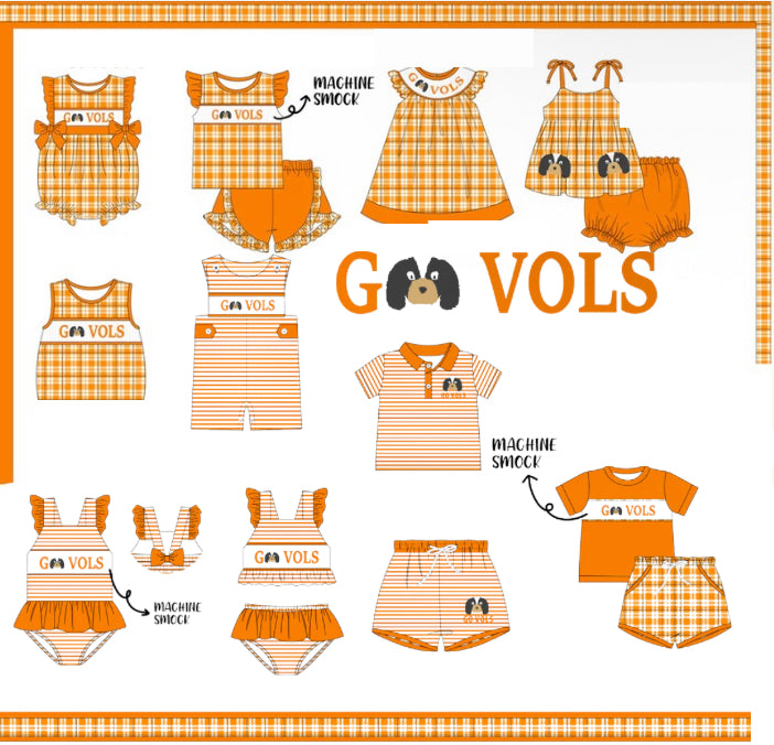 Go Vols Smock and Appliqué Infant Sizes