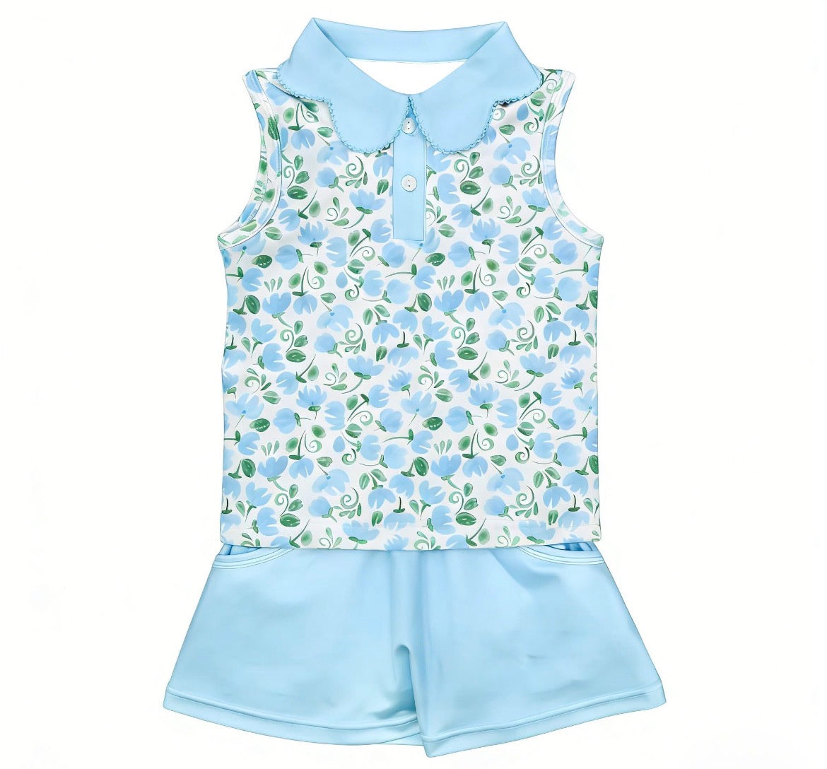 Scalloped Floral Athletic Sets