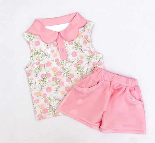 Scalloped Floral Athletic Sets
