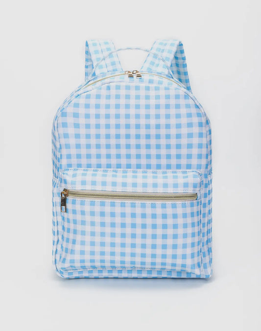 Sky Blue Gingham Backpack