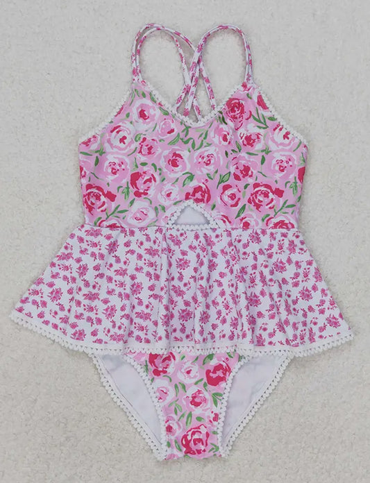 Rose Skirted Swimsuit