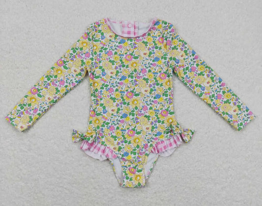 Floral & Pink Gingham Swimsuit