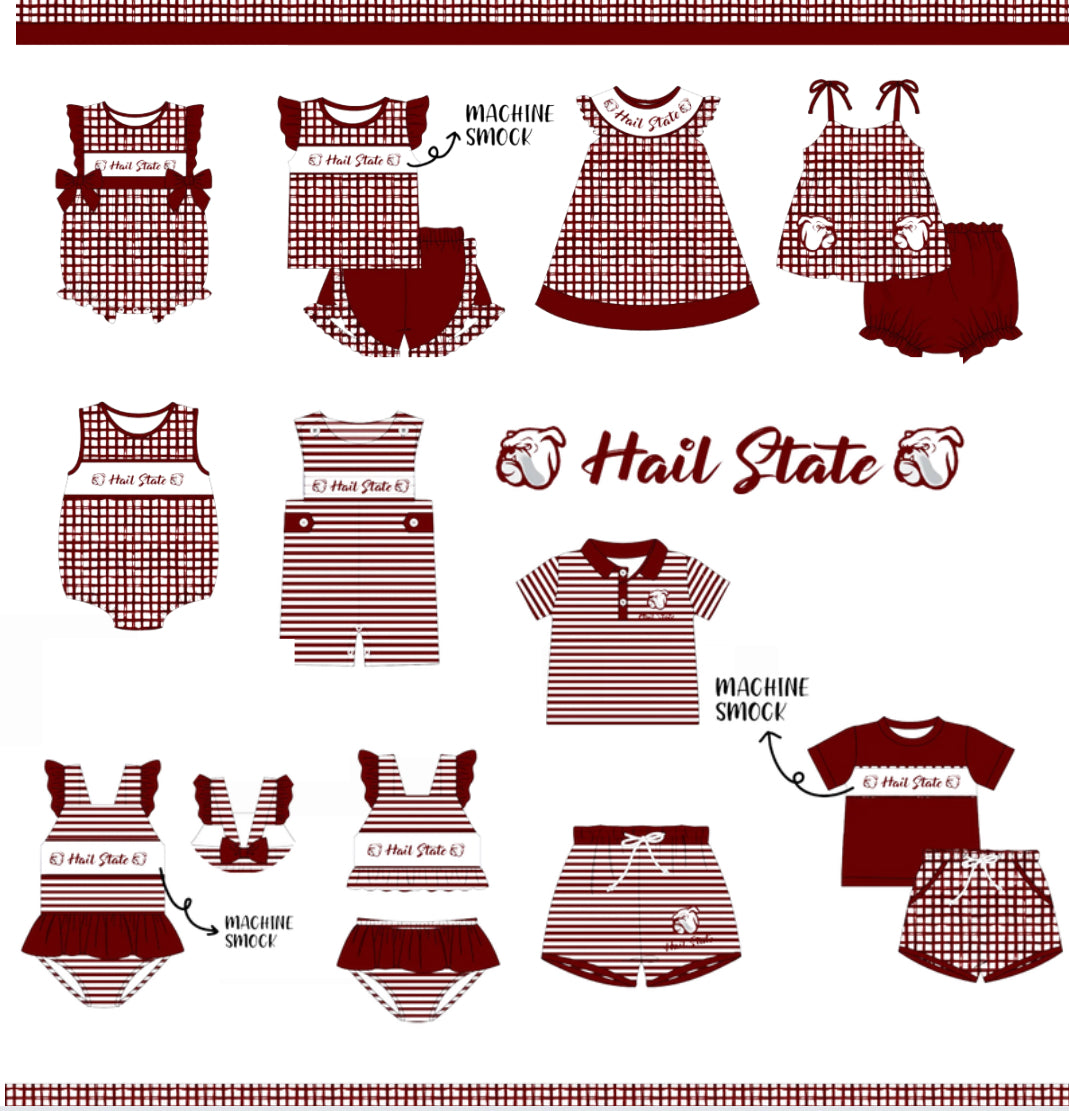 Hail State Smock and Appliqué Infant Sizes